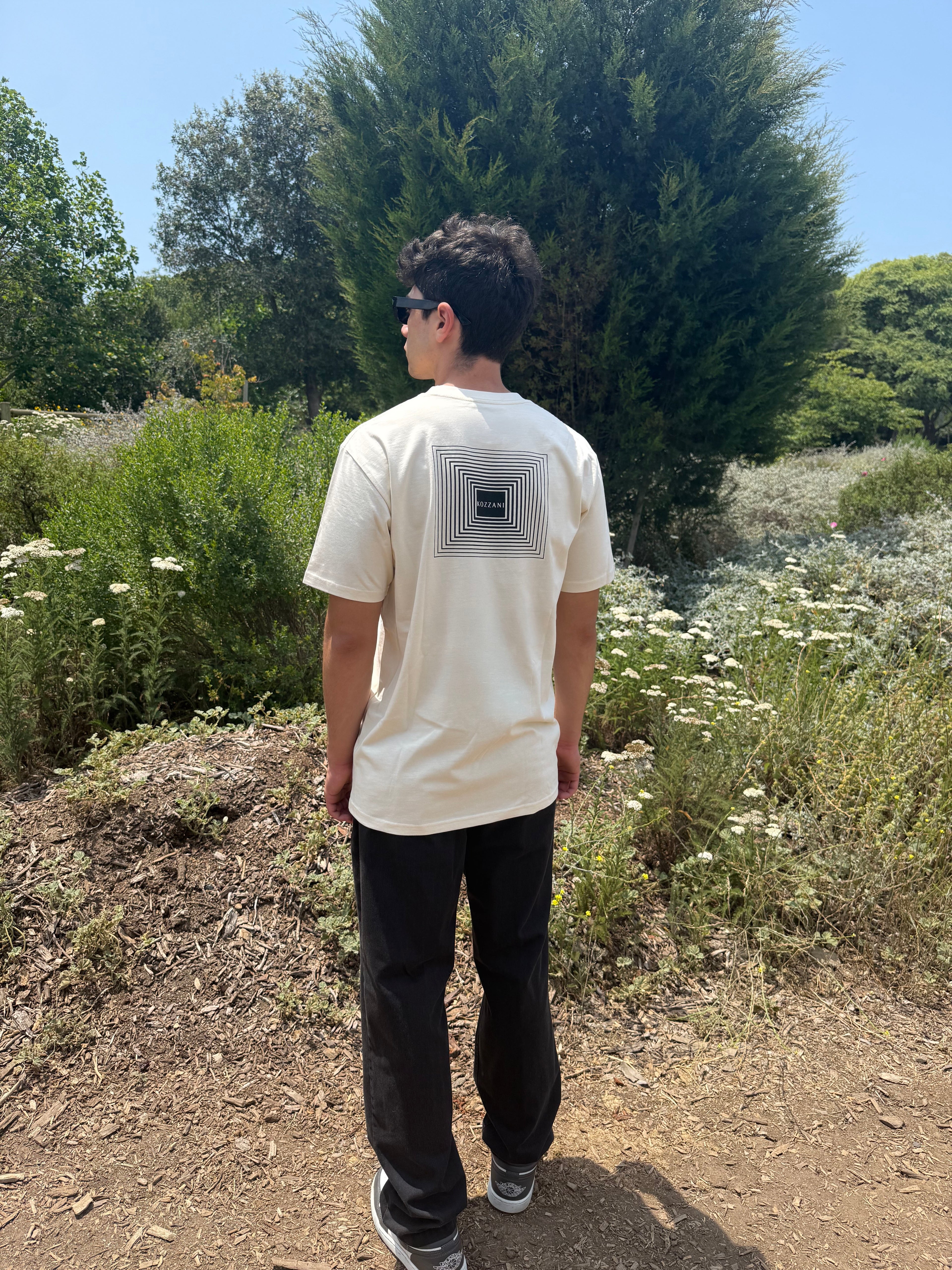 Soho Tee back-print T-shirt, white with square graphic