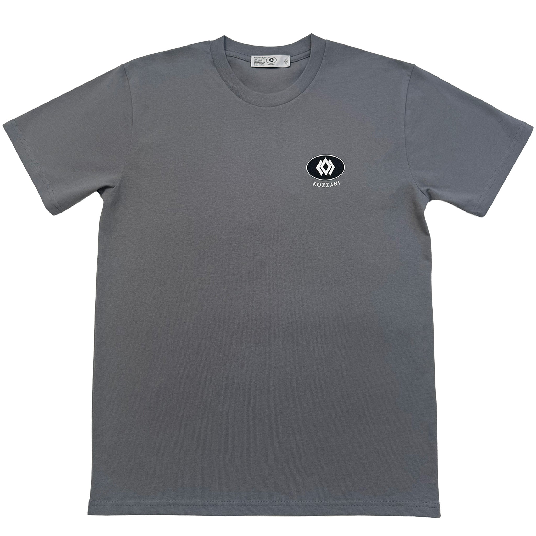 Gracia II T-shirt in gray, front chest KOZZANI logo in a circle